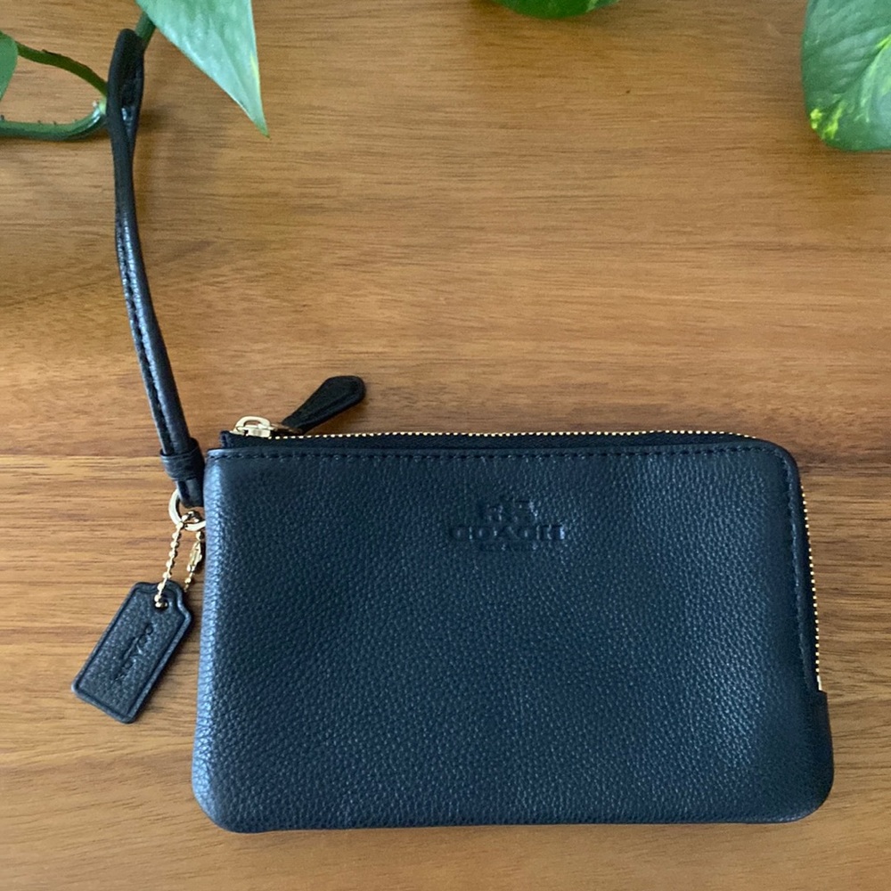 Coach leather wristlet.